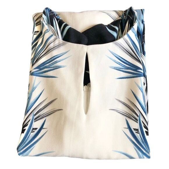 Womens White House Black Market palm print shift cold shoulder dress - Size 8 - Picture 15 of 15